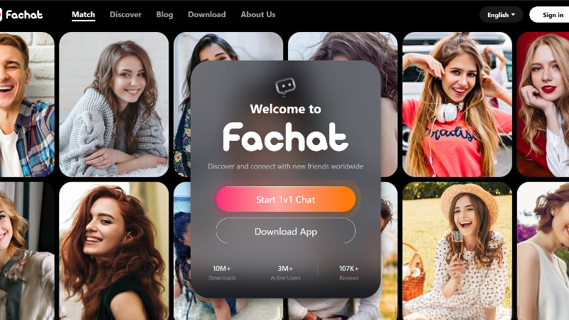 Fachat chat de vídeo com jogos, debates ao vivo e interações globais.