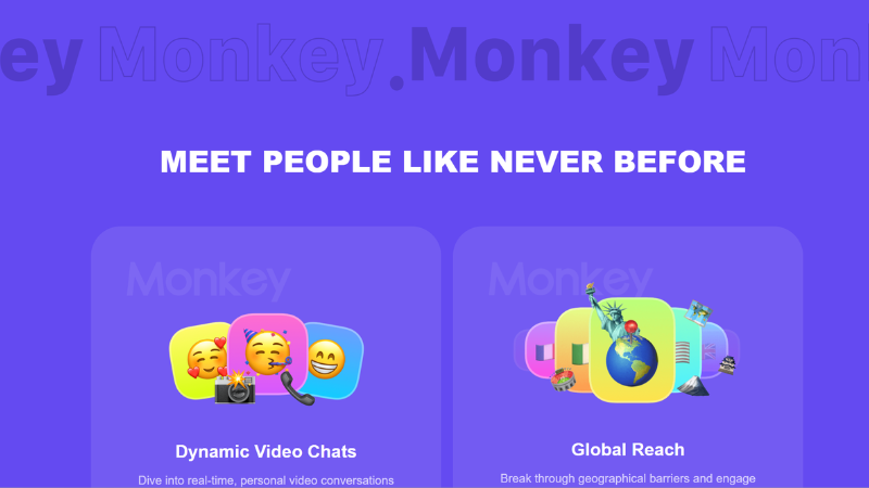 MonkeyChat chat de vídeo para fazer novos amigos com segurança e facilidade.
