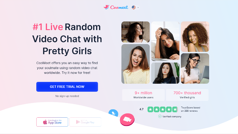 High-quality video chats with gender-based filtering.