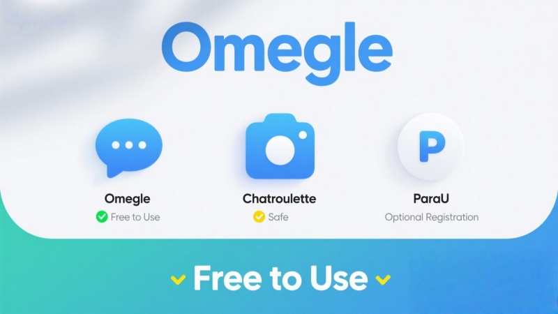 Comparison infographic of Omegle, Chatroulette, and ParaU highlighting key features.