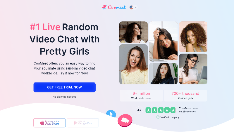 Randomly match with people worldwide for quick video calls.