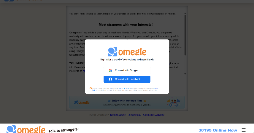 Anonymous, random video chats with no sign-up needed.
