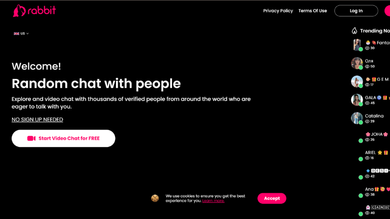 Using Rabbit Video Chat for live video calls.