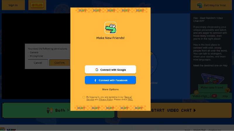 Quickly spot the sign-up or login button.