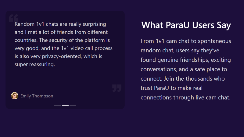 Simple, secure 1-on-1 video calls with easy login and smart filters.