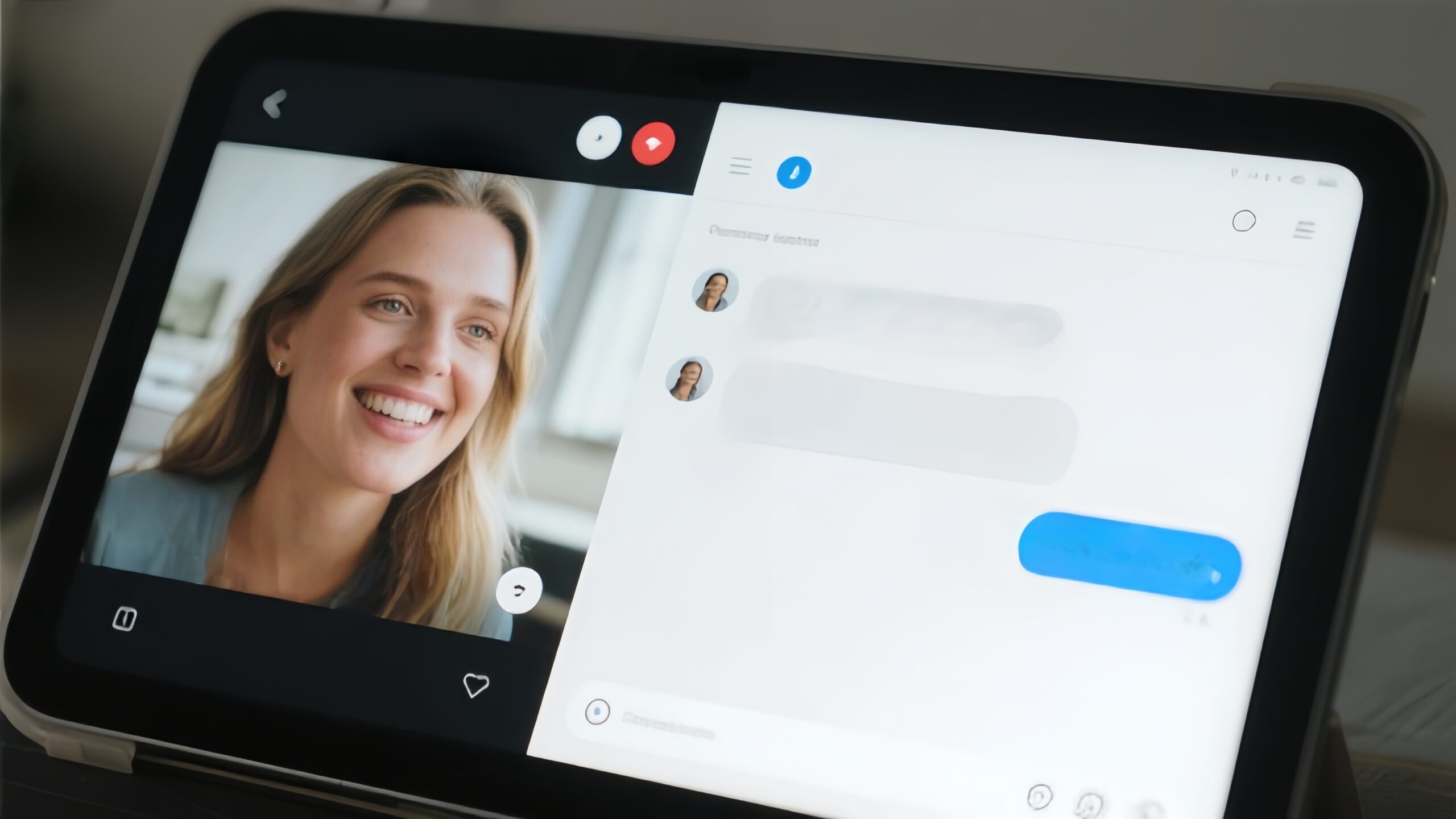Chat text displayed alongside video