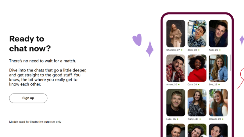 Click 'Sign Up' to quickly register and start your video chats on TinyChat.