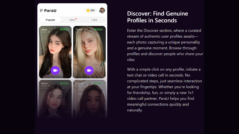 Women enjoying safe 1-on-1 video chats on ParaU.