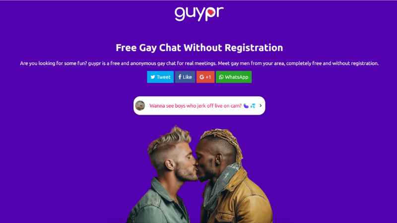Guypr platform combining video chat and dating services with location-based matchmaking.