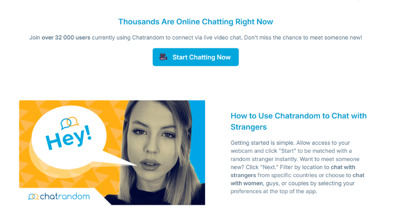 Chat with strangers instantly using Chatrandom