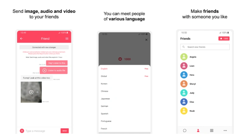 Chat con desconocidos gratuito, seguro y anónimo.