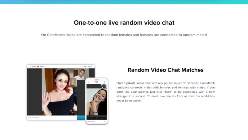 CamMatch customizable filters to personalize your communication experience.