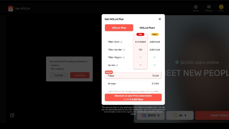 Unlock extra filters and ad-free chat with Plus/Plus+