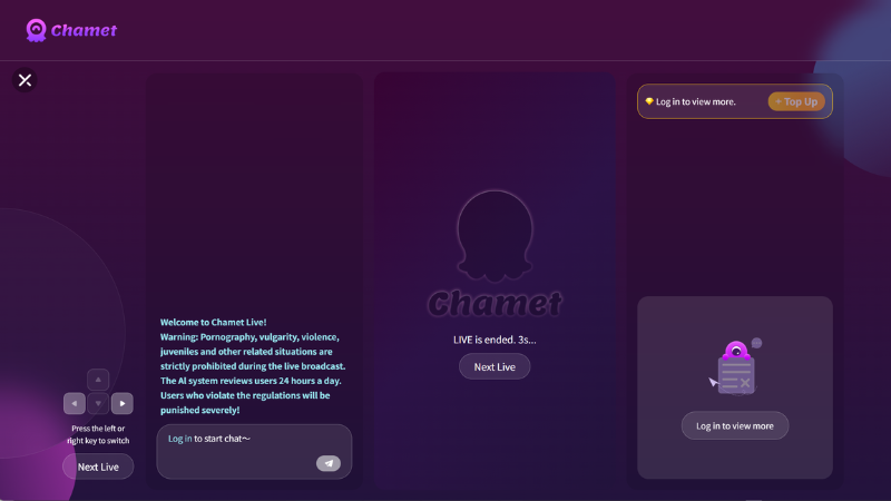 Unlock your Chamet Live experience.