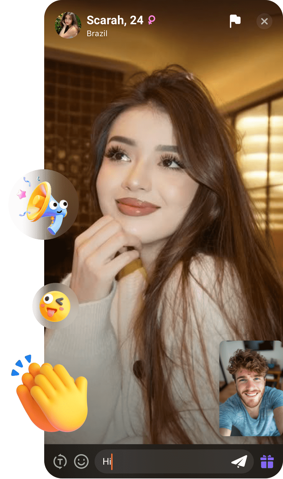 A man and a girl are chatting 1 on 1 at ParaU